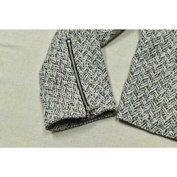 Gap Design & Crafted Women's Tweed Moto Jacket Regular Size XXL Black White NEW - Picture 5 of 8